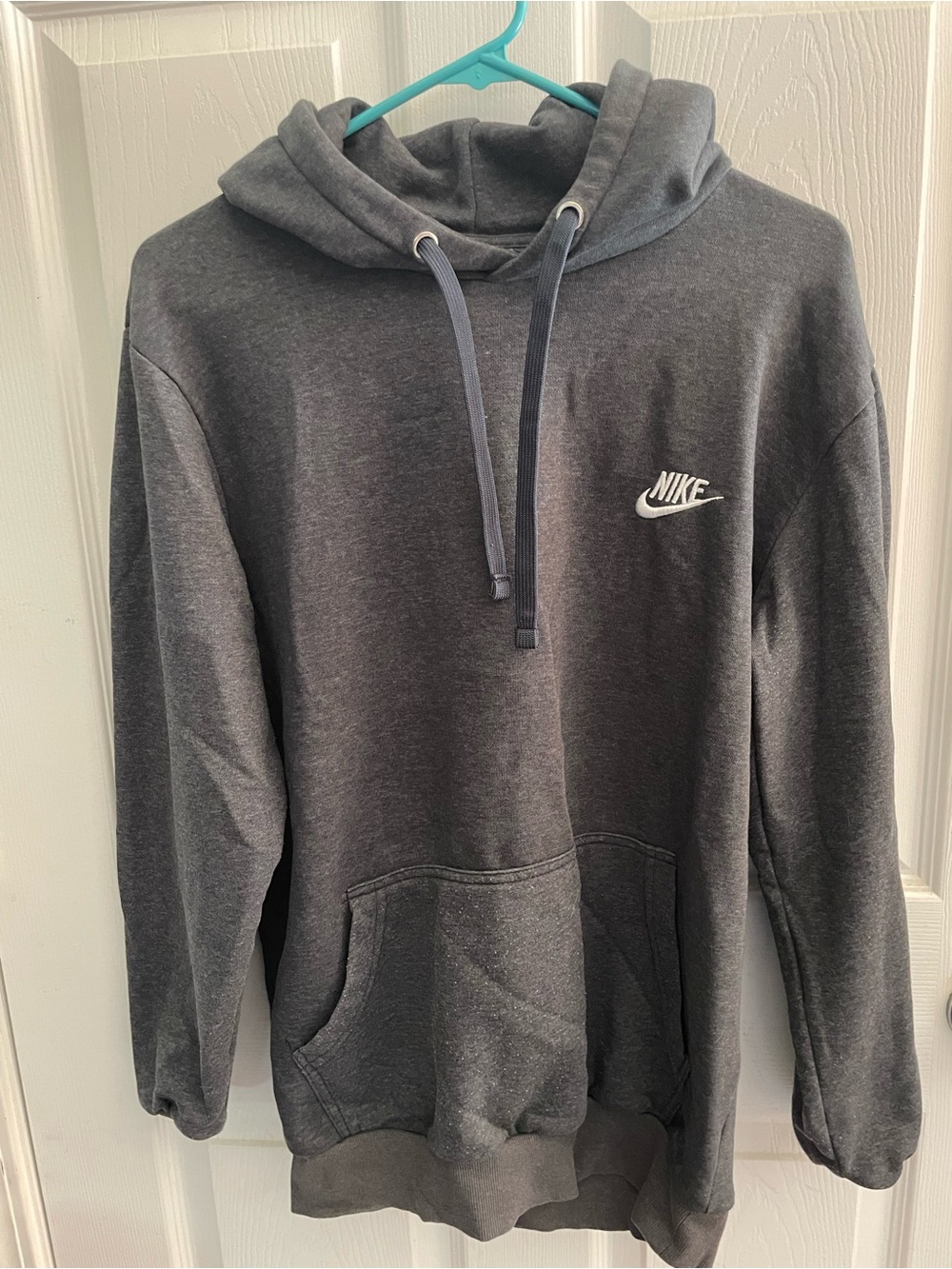 Nike Charcoal Gray Pullover Hoodie with White Logo